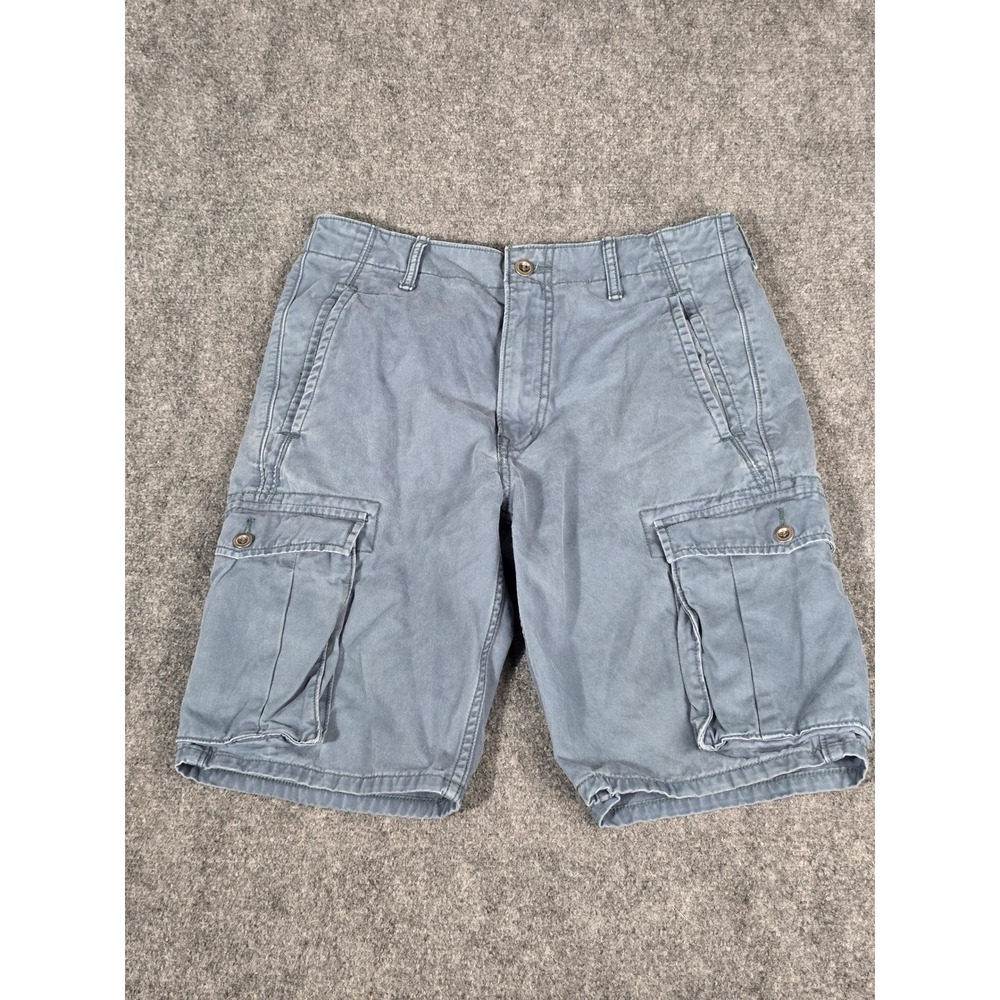 Levi's Men Cargo Shorts W30 Blue Gray Slate Cotton Twill 6-Pocket Utility Hiking